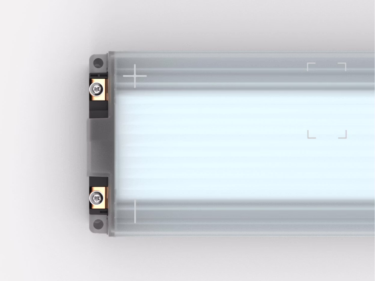 Close-up image of an electric battery.