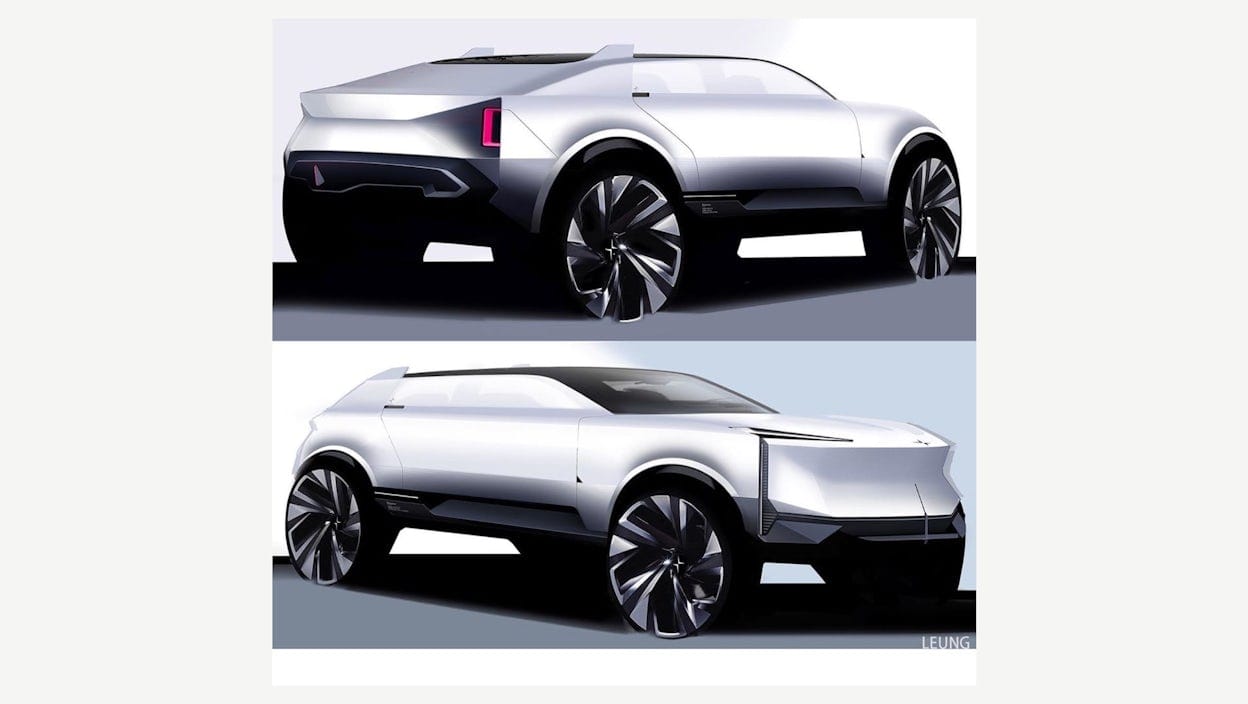 Concept model of a Polestar vehicle in a futuristic design by Ruoqi Liang.