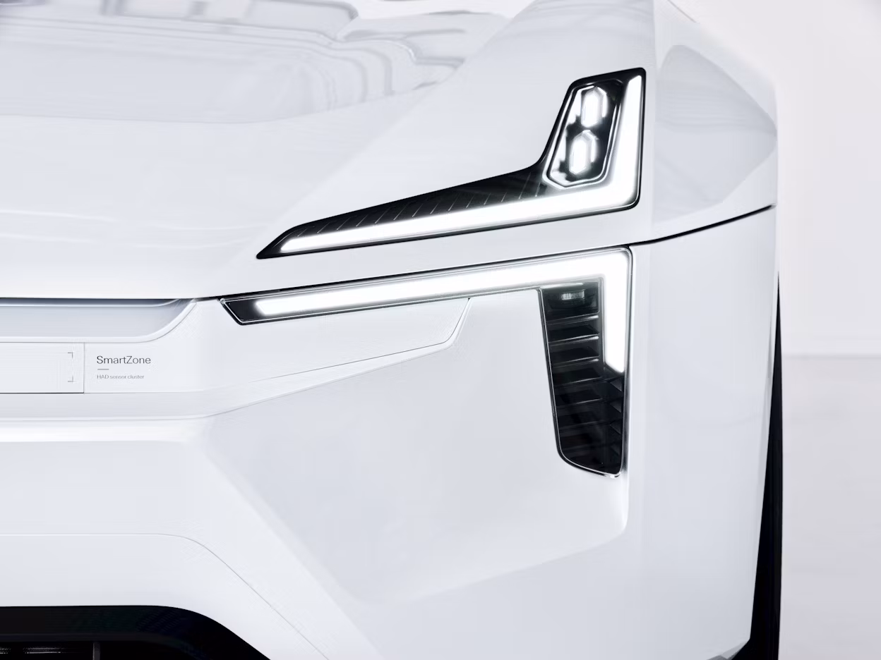 Close up of the Precept headlamp design