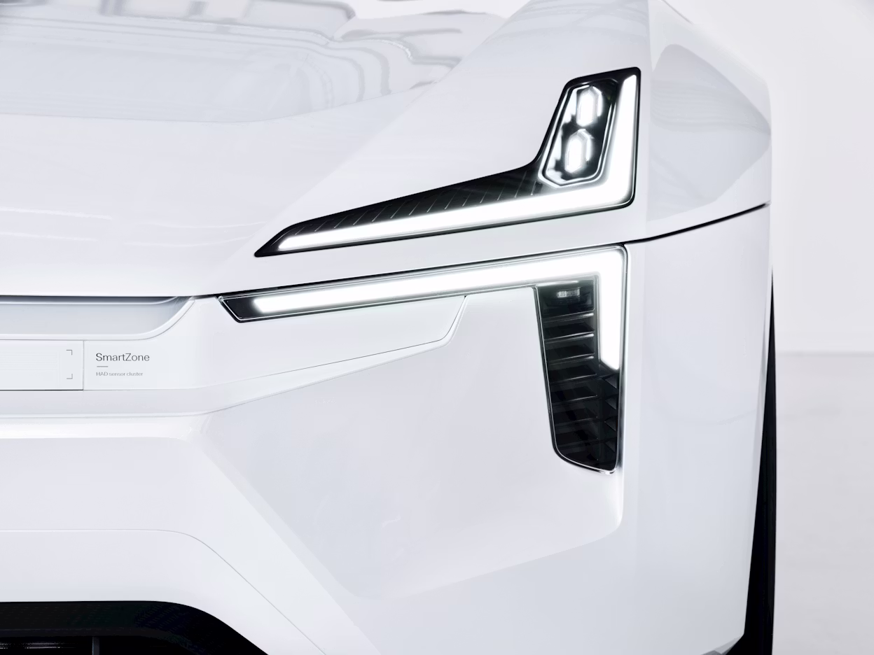 Close up of the Precept headlamp design