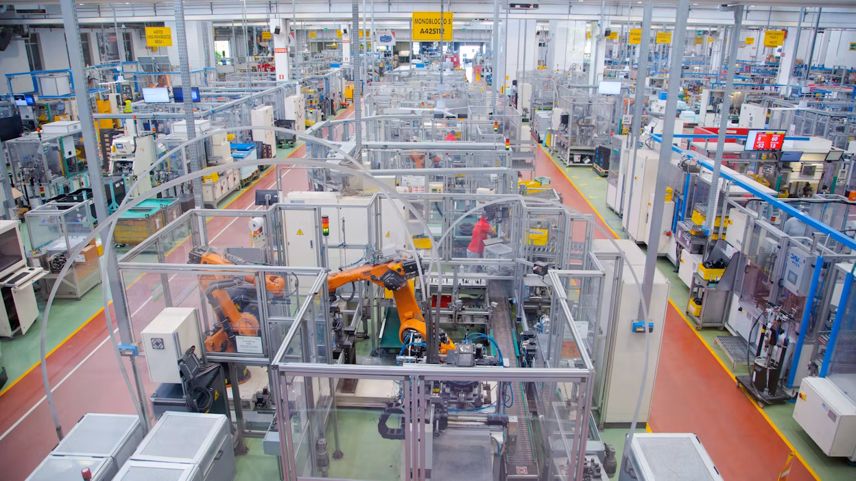 De productielocatie van Brembo in Bergamo, Italië.