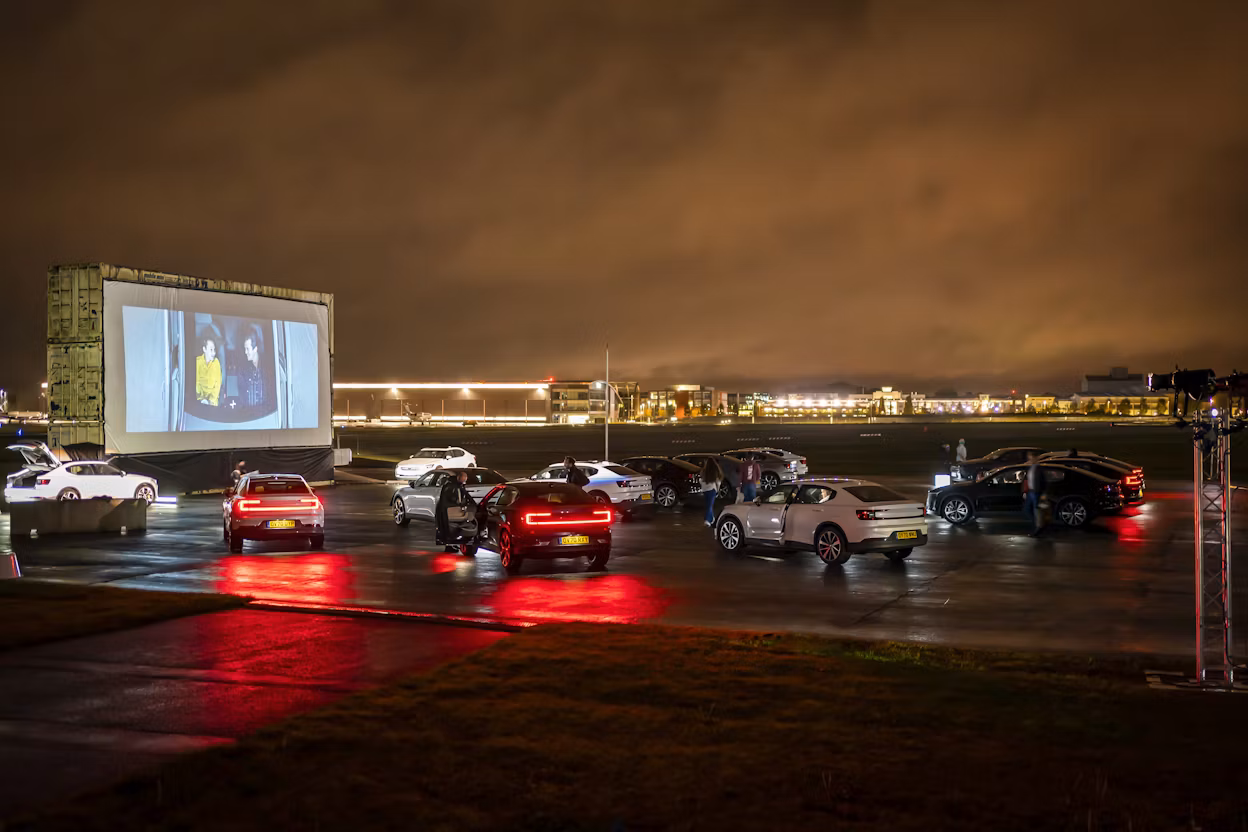 Polestar sponsors a fully electric drive-in cinema