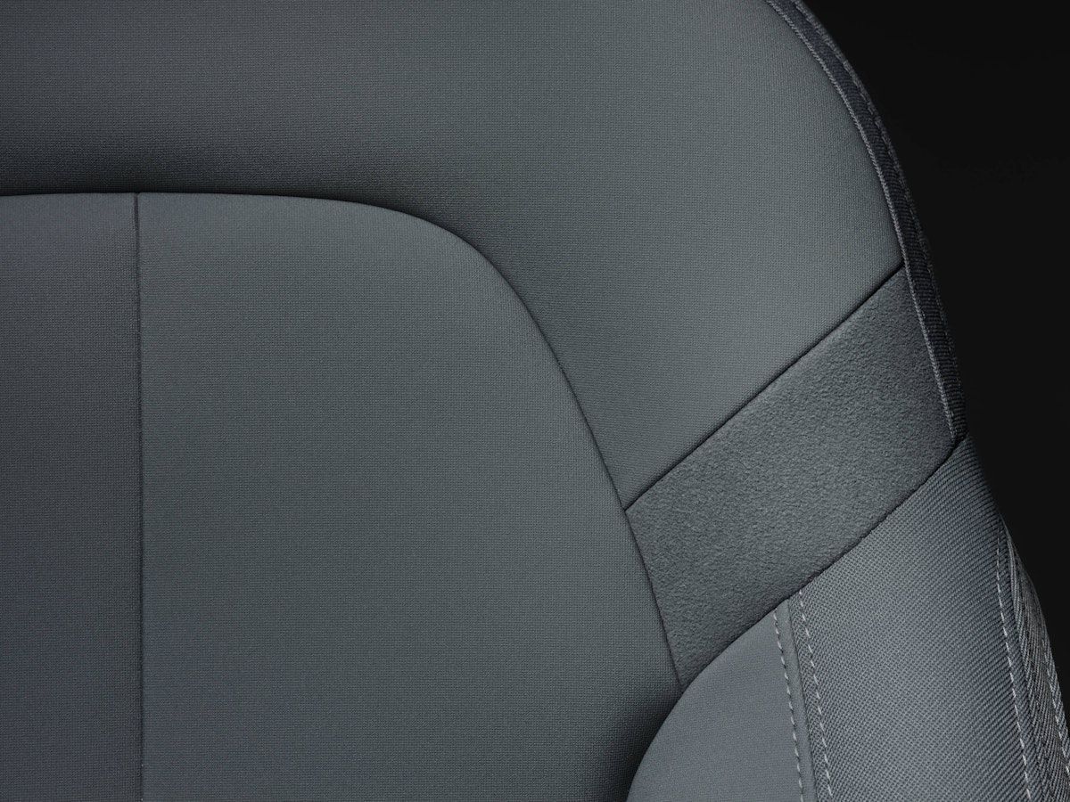 close up of car seat grey option