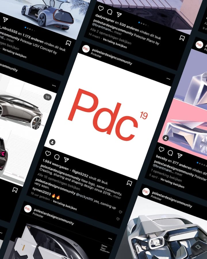 Polestar design community Instagram collage of posts
