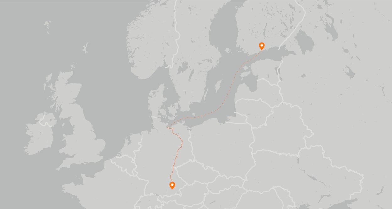 The journey from Helsinki to Munich in a Polestar 2.