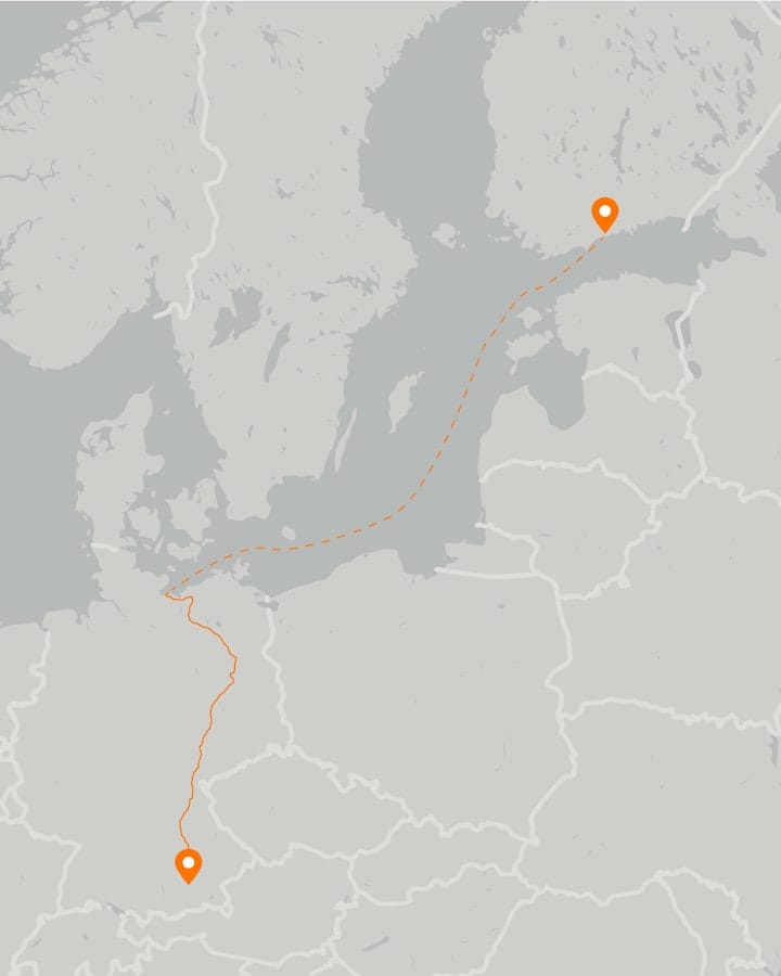 The journey from Helsinki to Munich in a Polestar 2. 