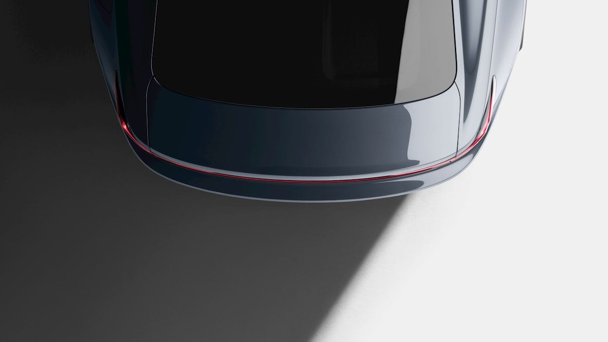A Polestar in Thunder Grey viewed from above