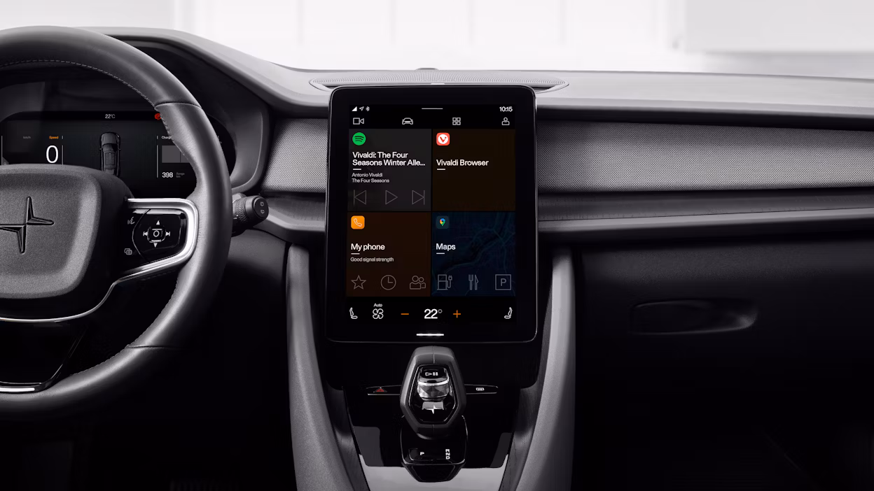Polestar releases the Vivaldi web browser for Polestar 2.