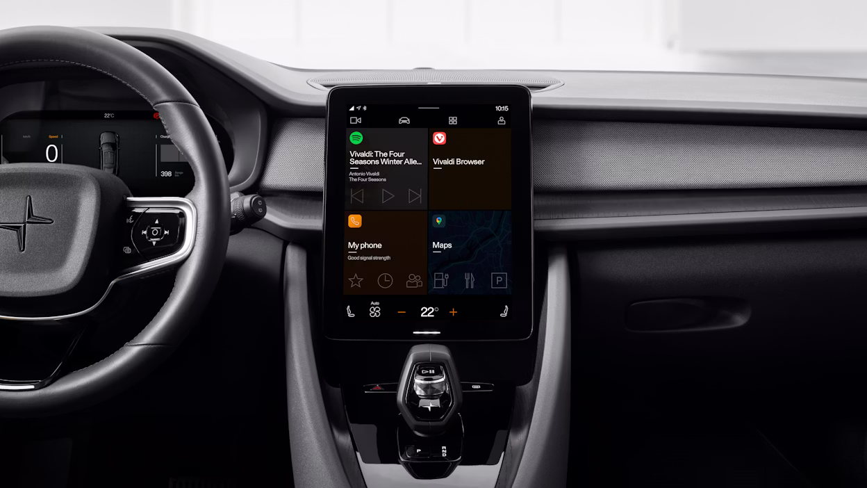 Polestar releases the Vivaldi web browser for Polestar 2.