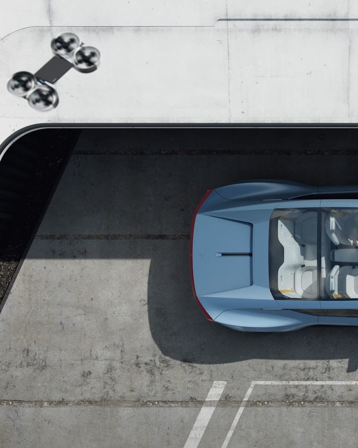 Polestar O₂ and its drone from a bird´s eye view 