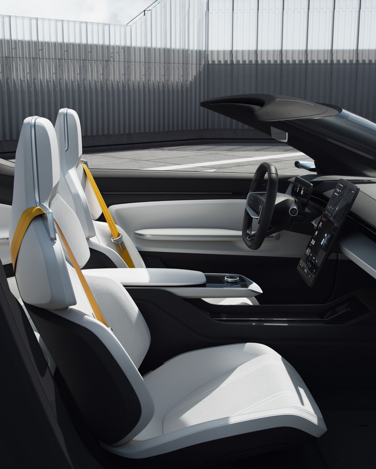 Interior of the driver and passenger seat in Polestar O₂