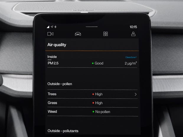 Display of Air quality app