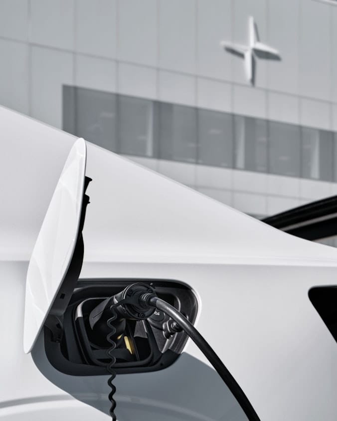 Details of charging socket of White Polestar 2 while charging