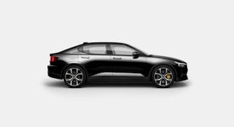 The lowered Polestar 2, equipped with the lowering set.