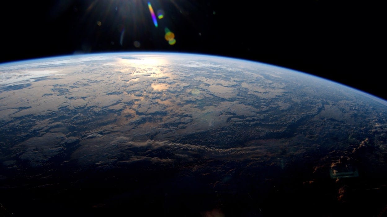 A close up of the top of the Earth from space