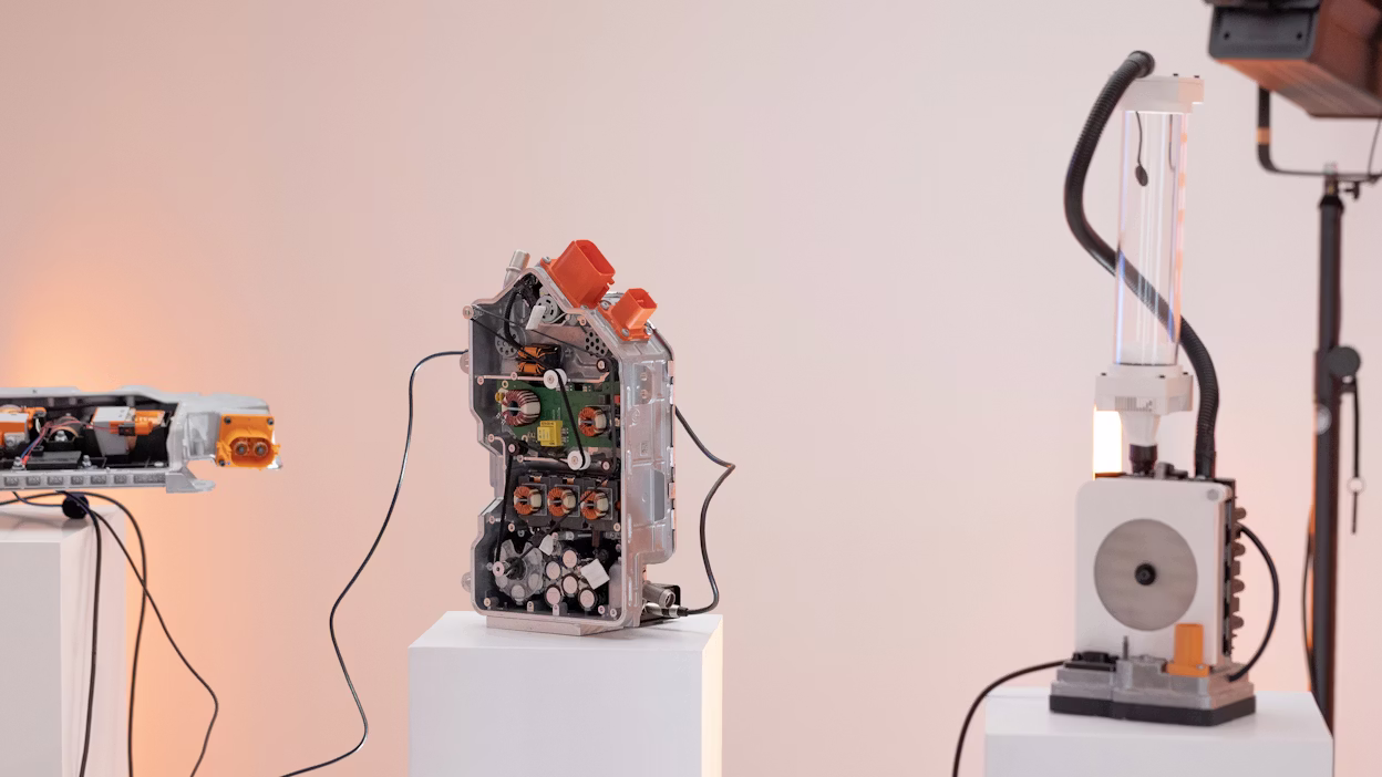 Some robots made from Polestar 2 components.