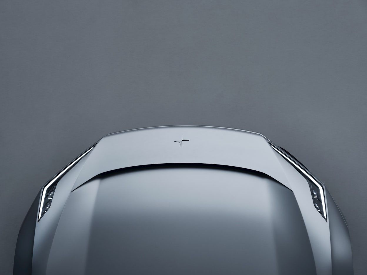 The front of Polestar Precept as seen from above. 