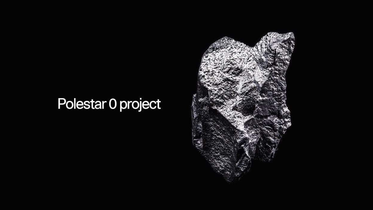 Campaign image for the Polestar 0 project showing a piece of steel on a black background.