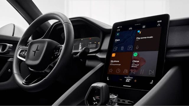 A big tablet screen showing in car apps