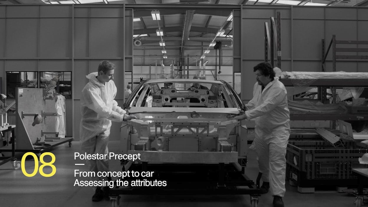 A Polestar being assembled at a production facility