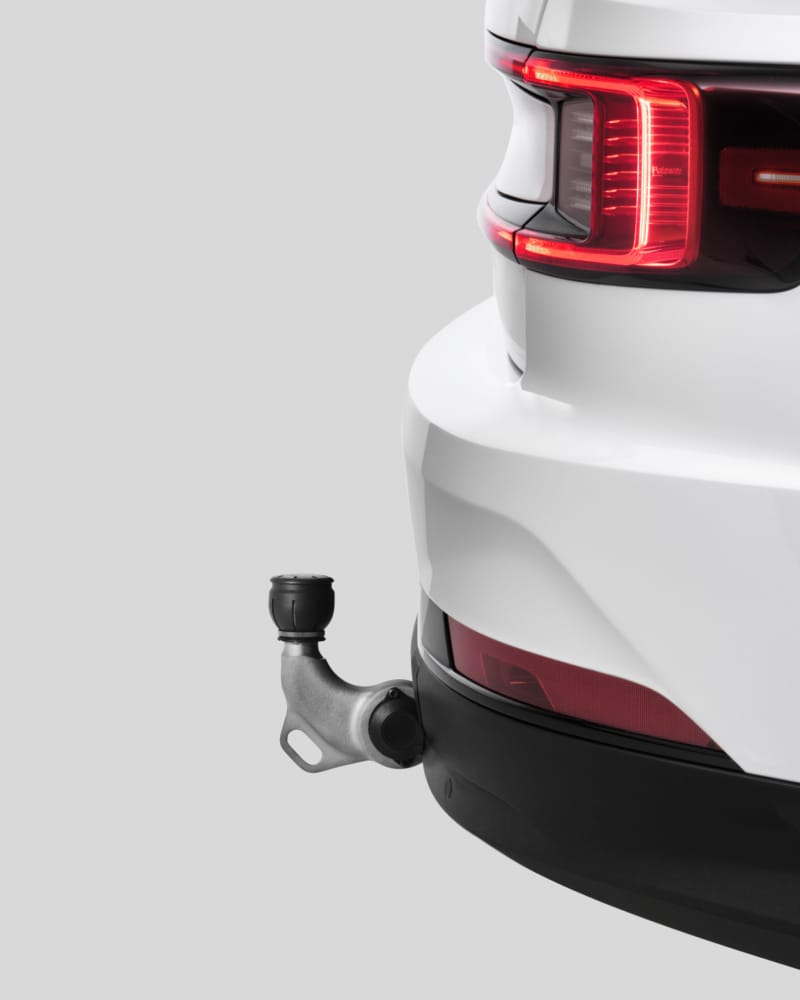 Close up on a Polestar 2 towbar