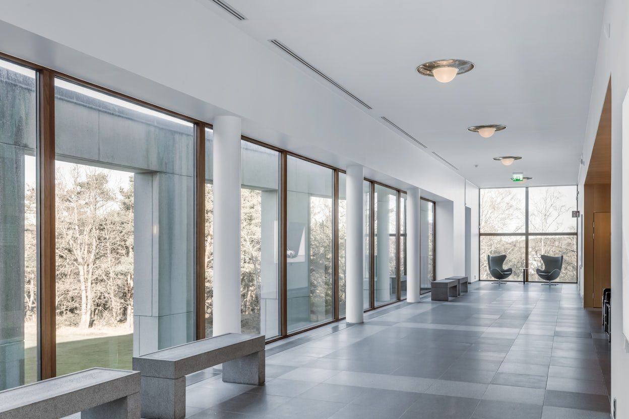 Polestar design studio window corridor view in Gothenburg