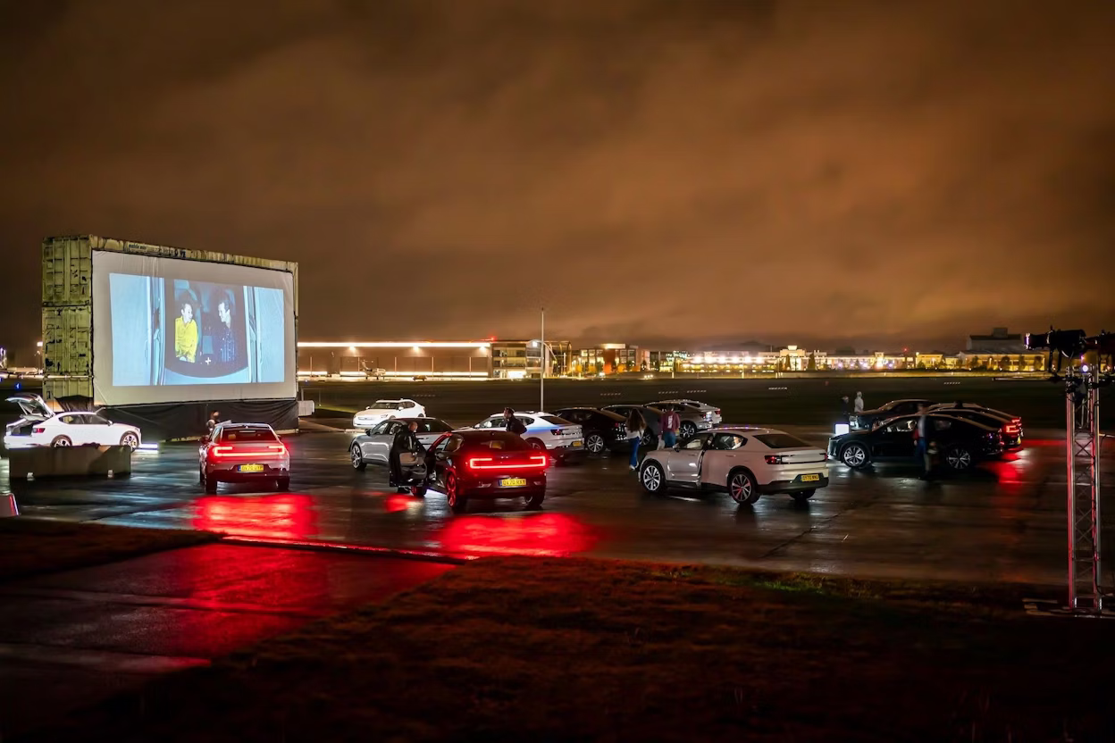 Polestar 2 drive in cinema