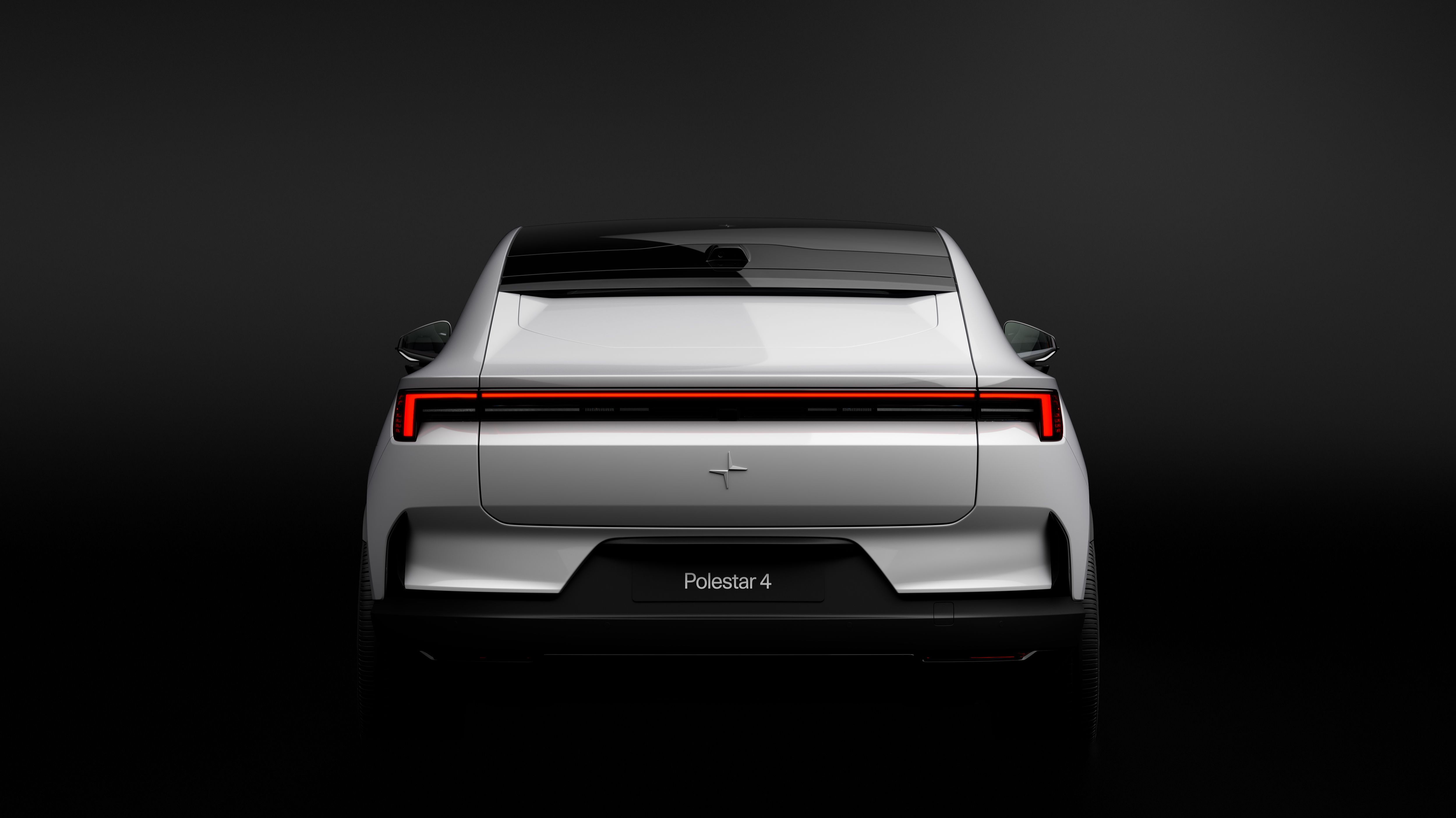 Back of Polestar 4, dark background