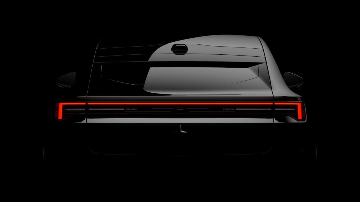 Dark image showing the lights of Polestar 4