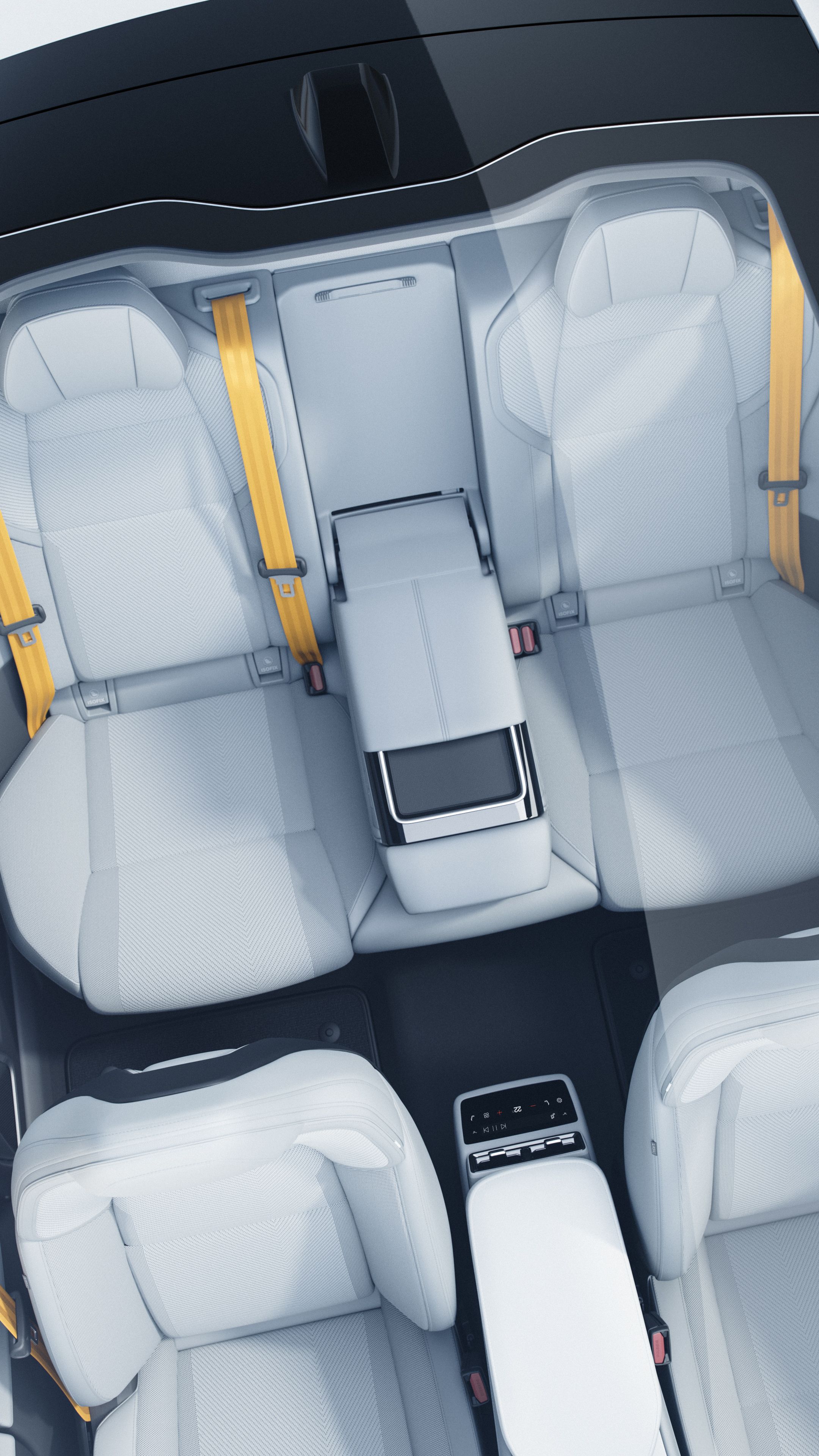 The interior of Polestar 4 shown from above