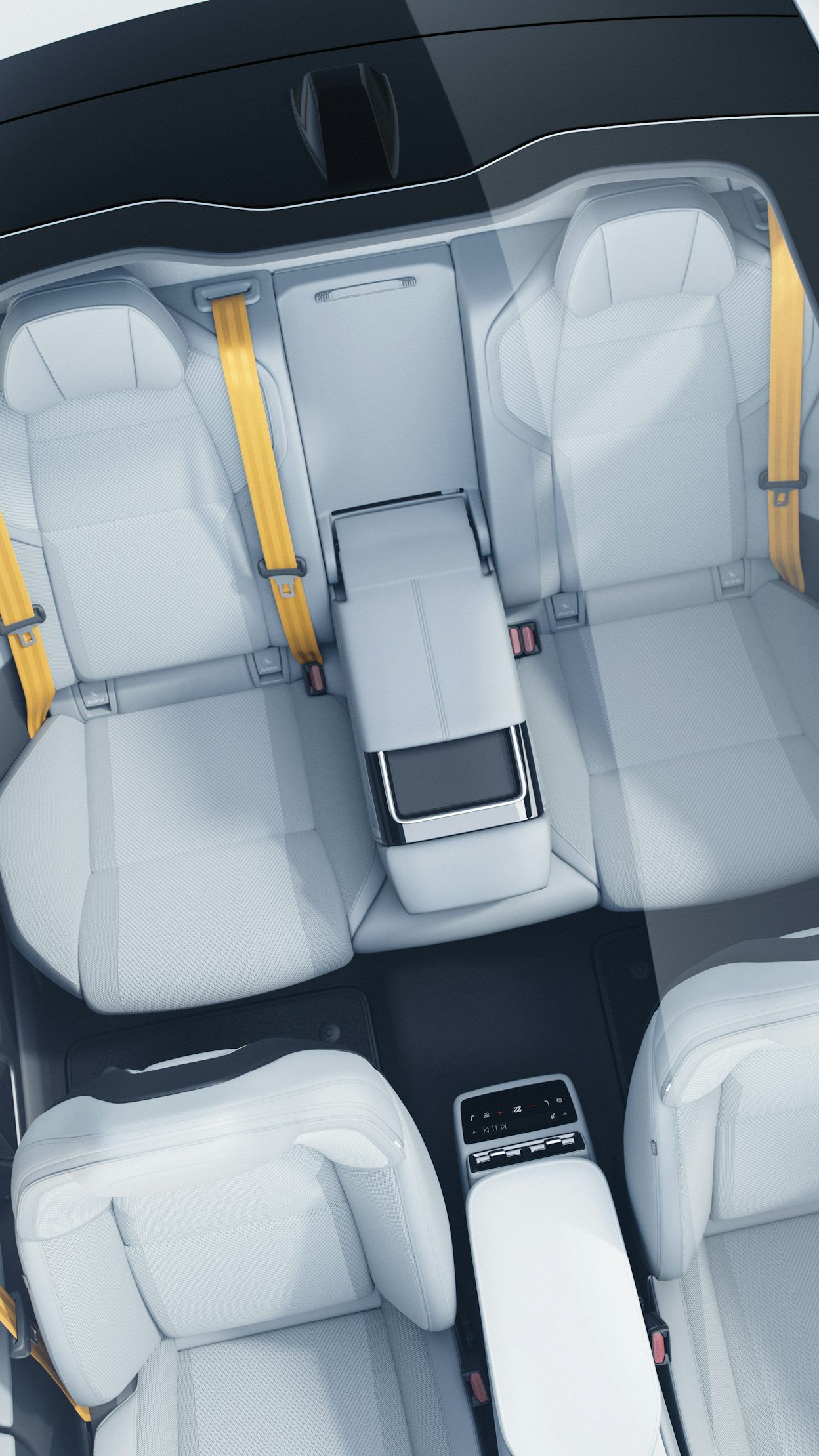 The interior of Polestar 4 shown from above