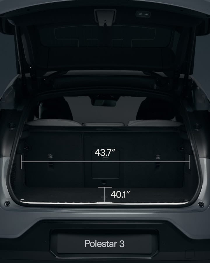 The storage volume up to the rear seat backs is 17.1 ft³ (including 3.2 ft³ under rear floor compartment).