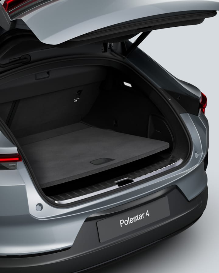 The rear luggage compartment of Polestar 4