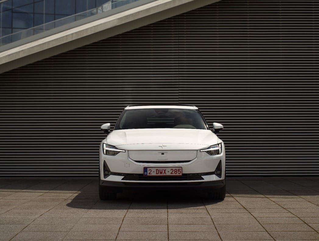 White Polestar 2 with smart zone