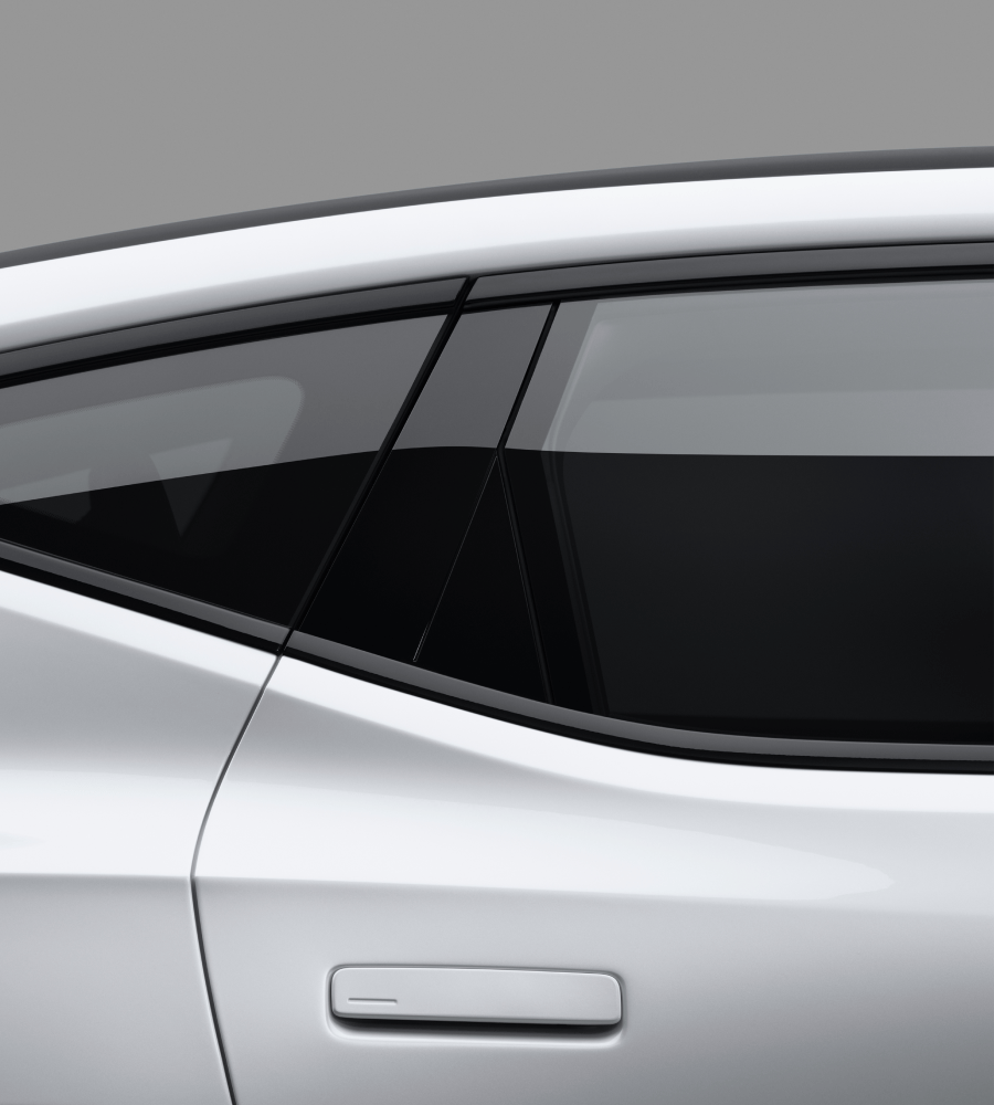 Flush side windows with high gloss black trim.