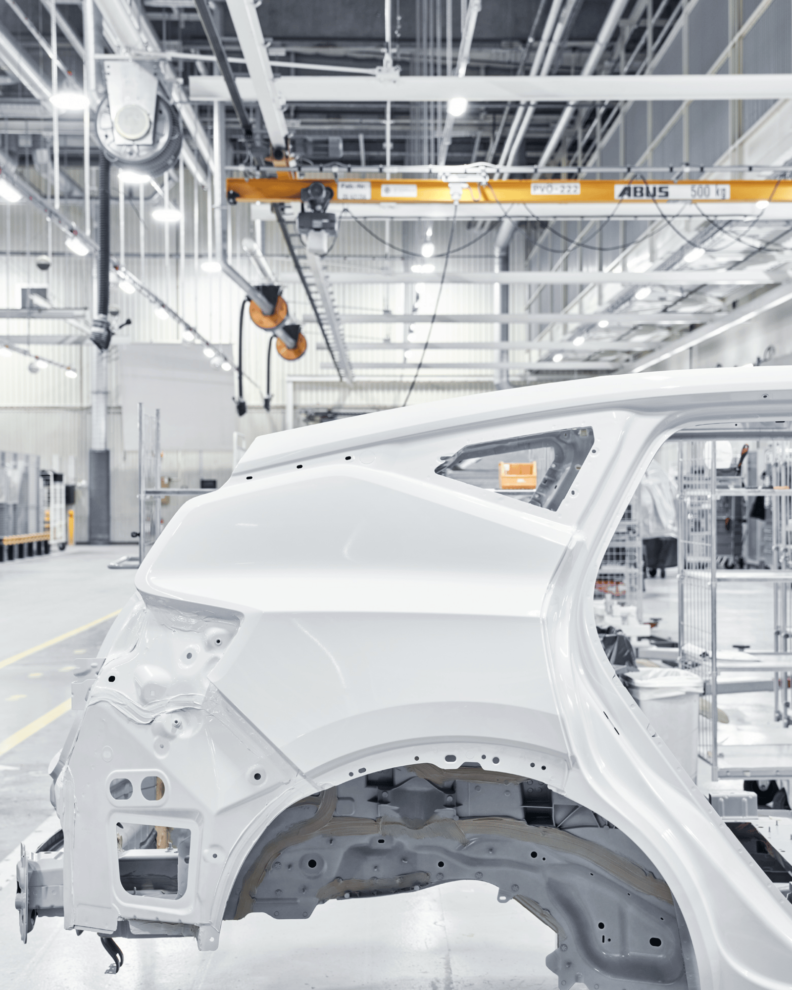 Polestar 3 body work. Interior factory environment.