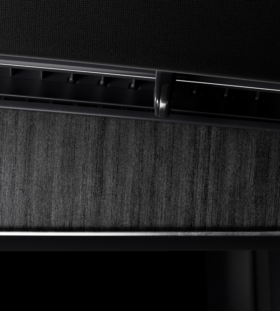Close-up on the material Black ash deco.
