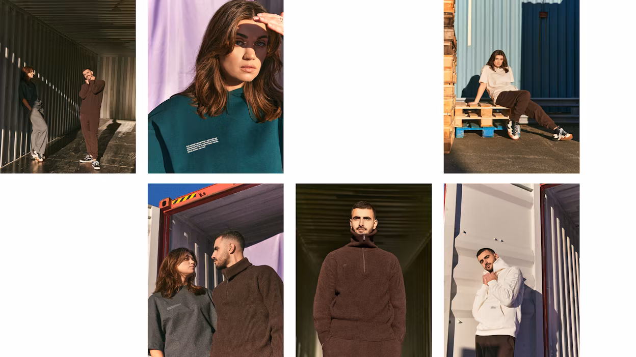 Models in Pangaia clothing.