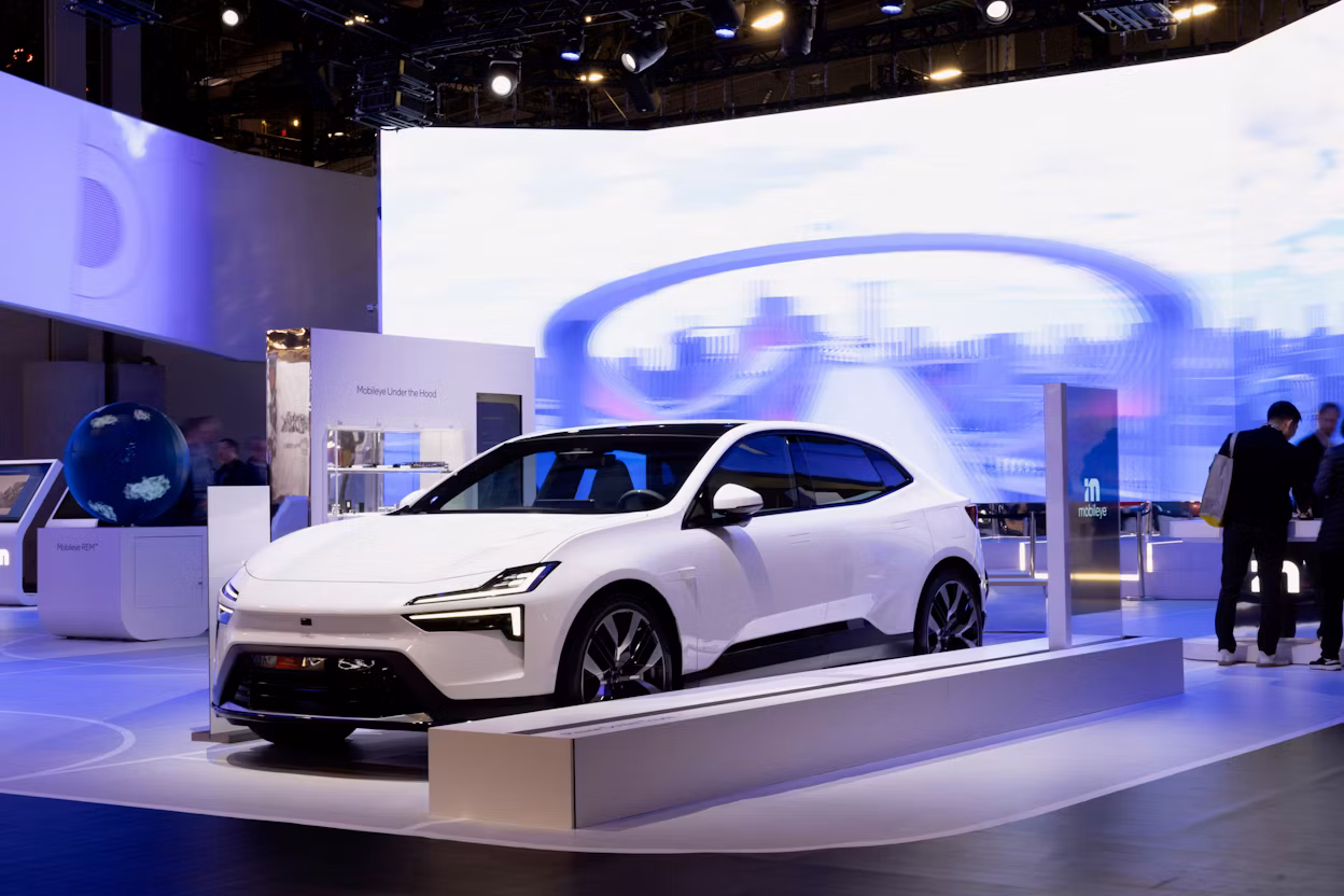 Polestar 4 on the MobilEye stand at CES.