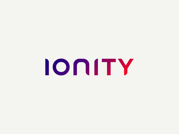 Ionity logo on a grey background.