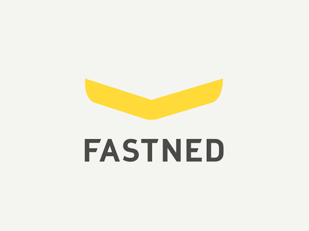 Fastned logo on a grey background.