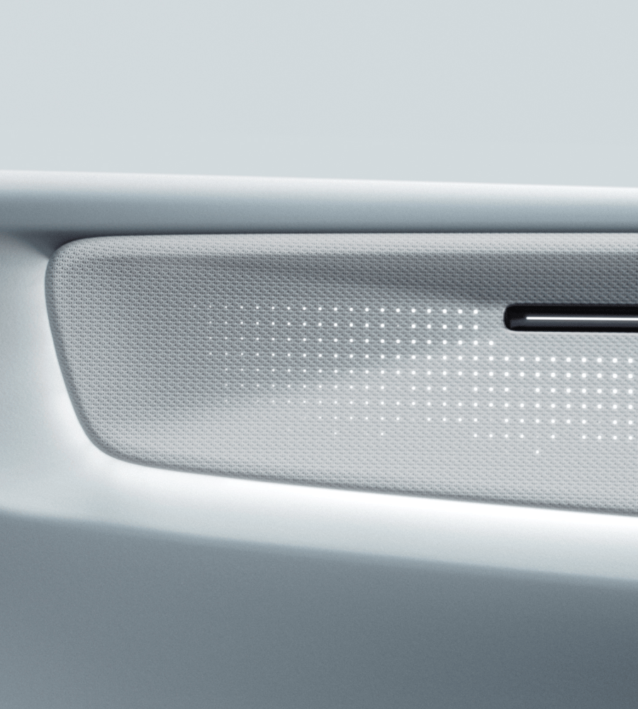 Knitted Zinc deco details in the Polestar 4
