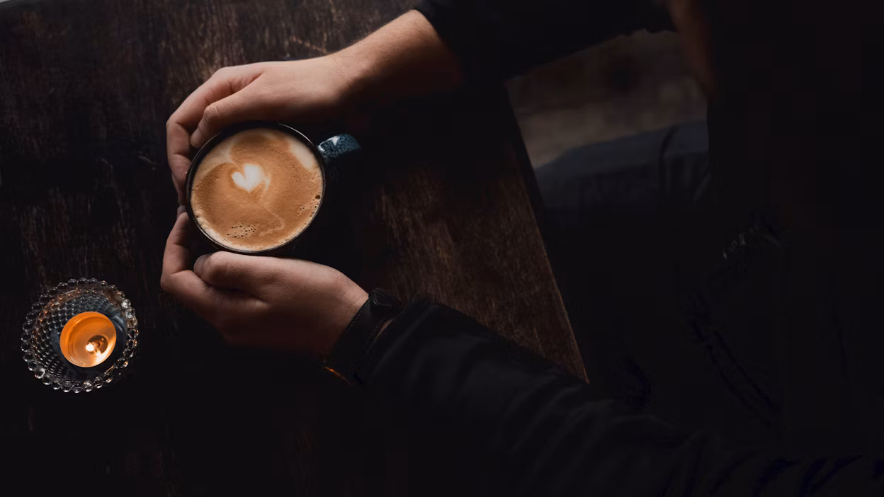 Coffee cup from above