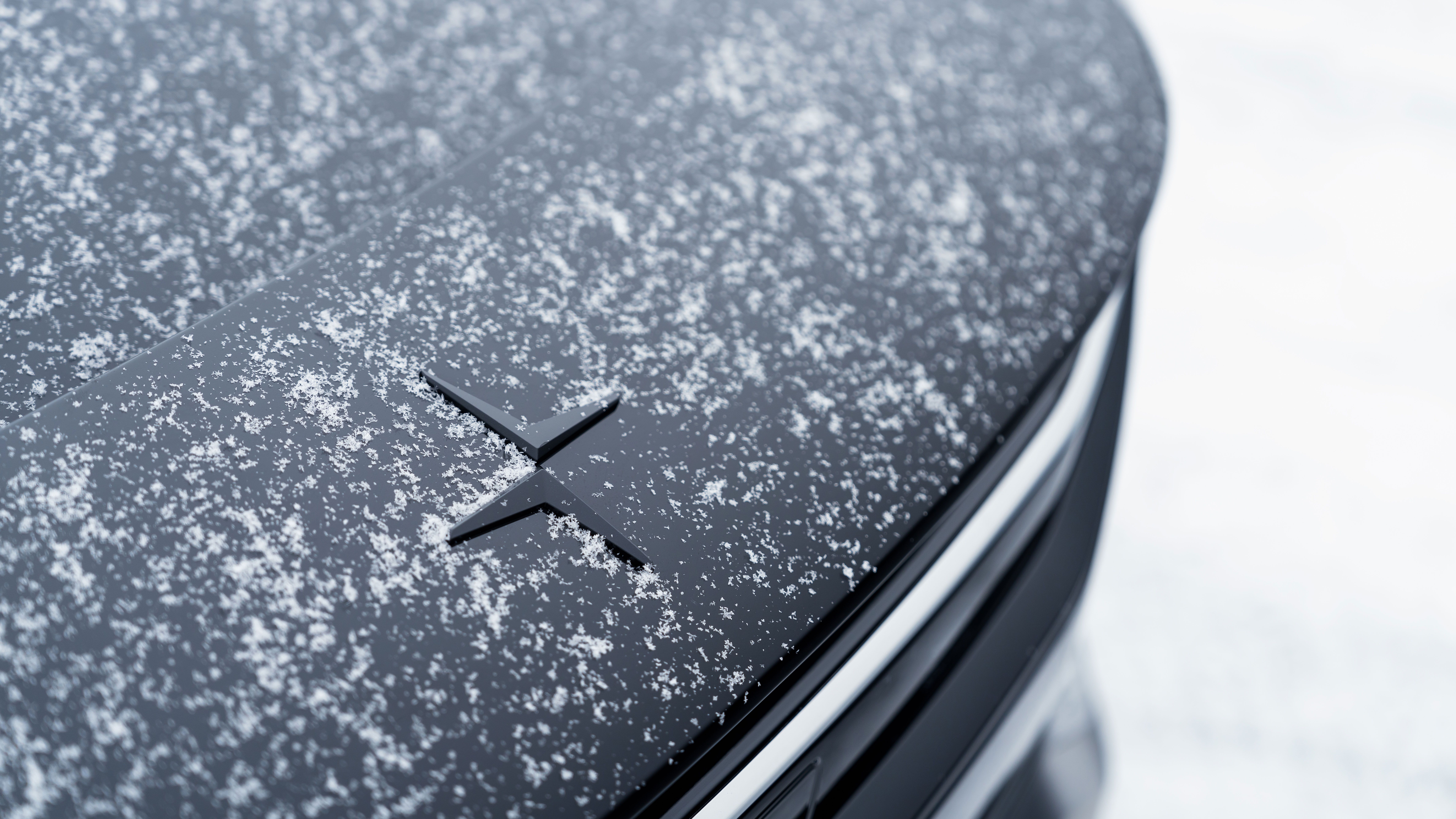 Polestar logo with snow flakes