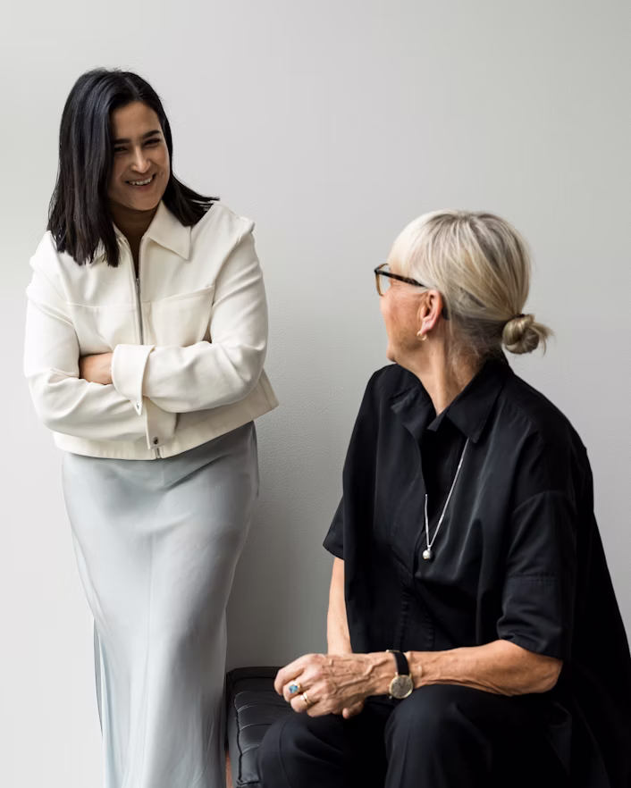 Maria Uggla and Komal Singh during shoot of Polestar 4: inspired by fashion.