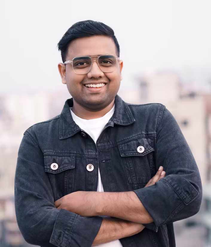 Profile of smiling of contest winner