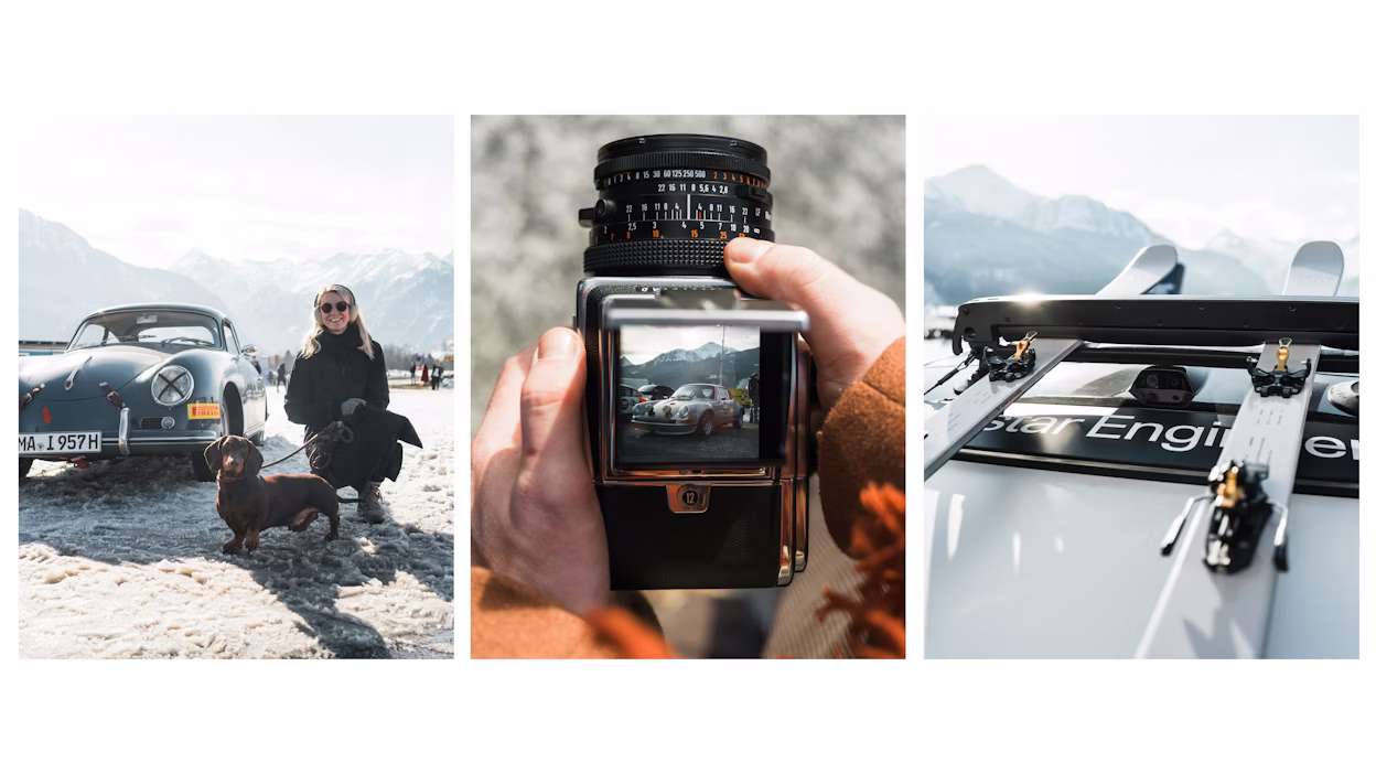 Collage of images from ice race event