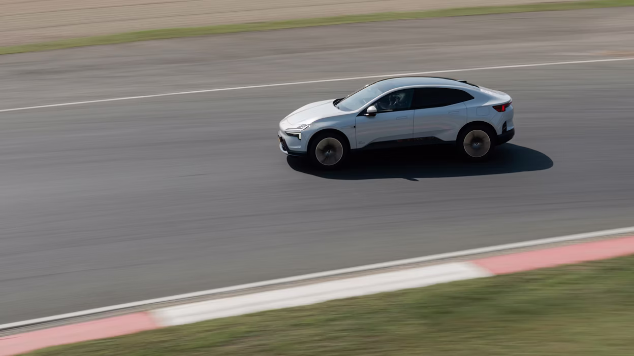 Polestar 4 on racing track