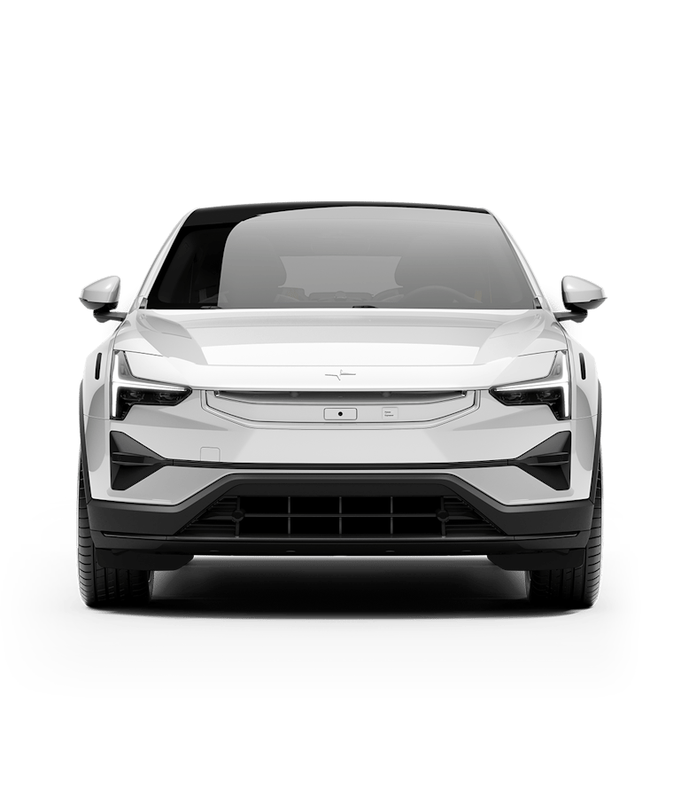 Side view of Polestar 3 electric SUV with silver body and black accents.