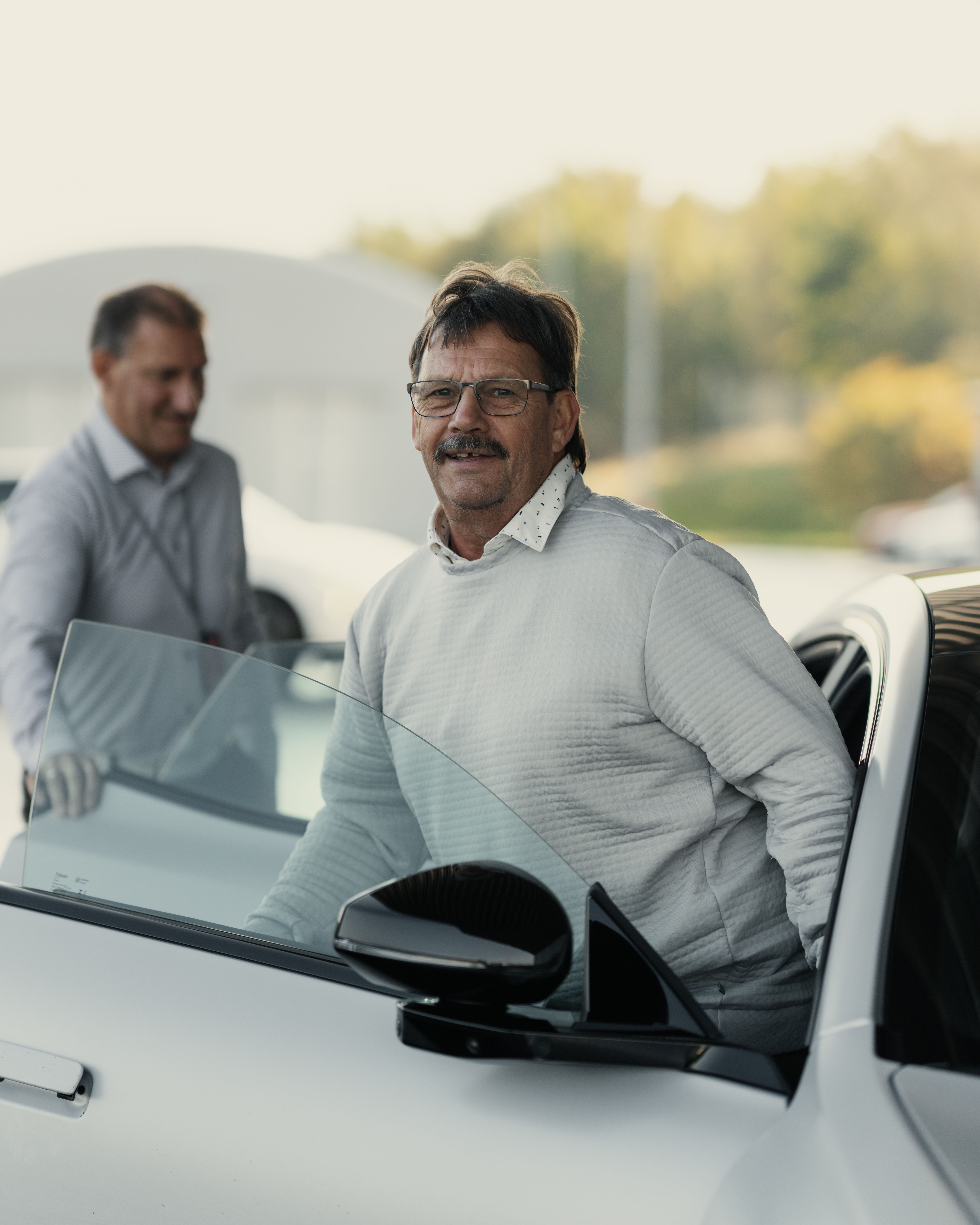 Polestar owner stepping out from a car